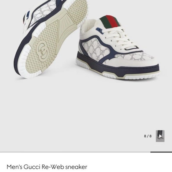 Gucci Other - Gucci Men's White and Navy Sneakers with Red and Green Accents